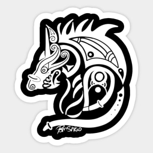 Fenrir Viking Norse Wolf (White) Sticker